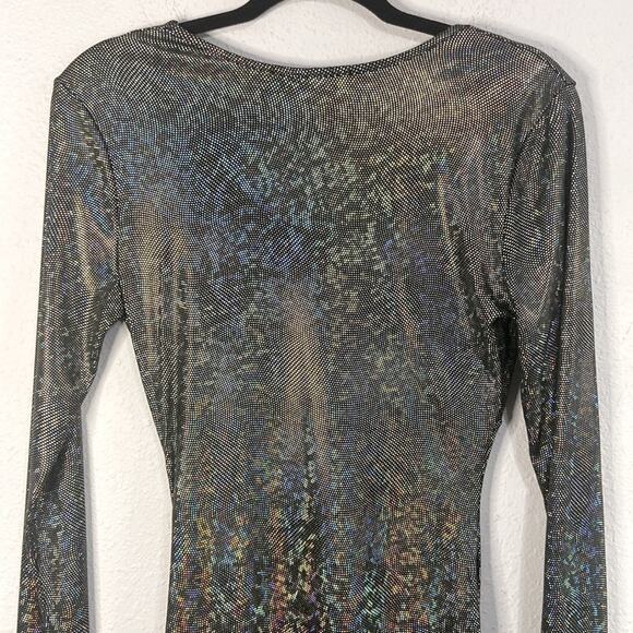 Sabora Women Metallic Asymmetrical Cocktail Dress Size M - Picture 5 of 5